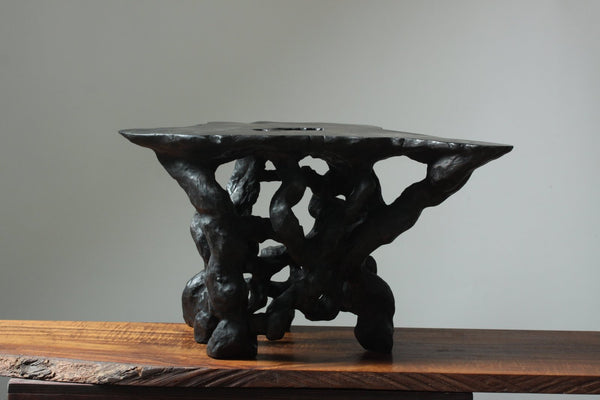 Eric Schrader Hand-Carved Root-Motif Stand - Bonsaify