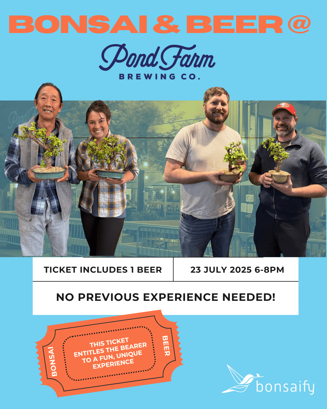 Bonsai Class at Pond Farm Brewing Co. - Bonsaify