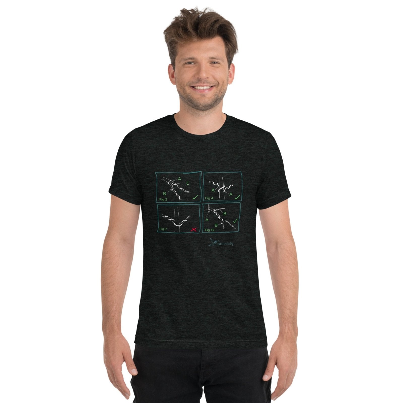bonsai shirts Bonsai Wiring Diagram Short Sleeve T-shirt Charcoal-Black Triblend / L