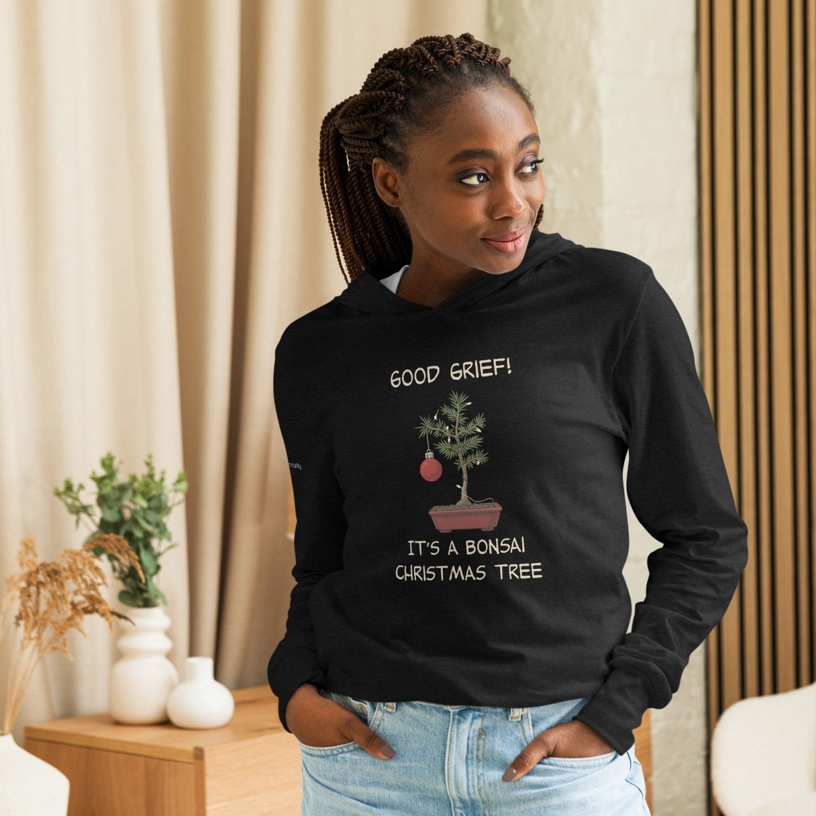 Good Grief Bonsai Christmas hooded long - sleeve tee - Bonsaify