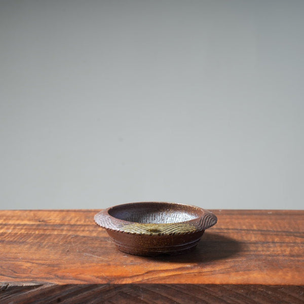 Mitunobu Ito Ash-Tinged Small Hat-Rim Shallow Round Bonsai Pot - Bonsaify