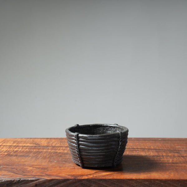 Mitunobu Ito Dark Basket Bonsai Pot - Bonsaify