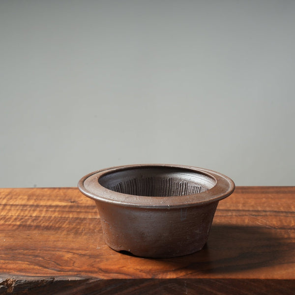 Mitunobu Ito Hat-Rimmed Round Bonsai Pot - Bonsaify