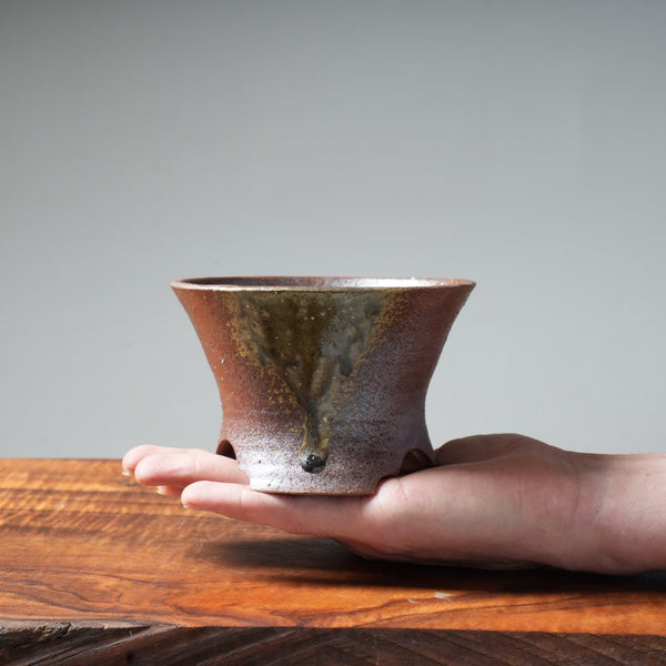Mitunobu Ito Medium Ash-Tinged Tripod Stand Pot - Bonsaify