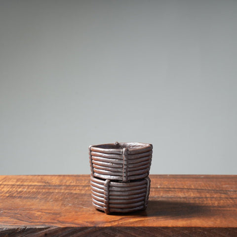 Mitunobu Ito Small Basket Bonsai Pot - Bonsaify