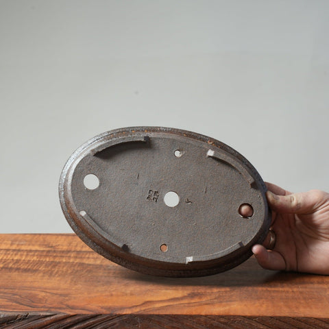 Arakawa Ash Splashed Shallow Oval Bonsai Forest Tray - Bonsaify