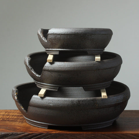 Arakawa "Broken" Ash-Splashed Large Rounds - Bonsaify