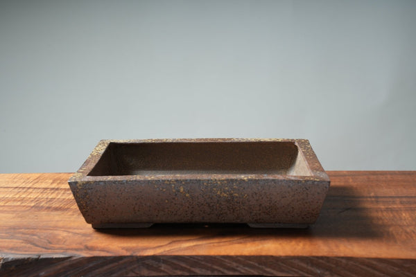 Arakawa Brown Ash-Splashed Sharp Rectangle 3-sizes - Bonsaify