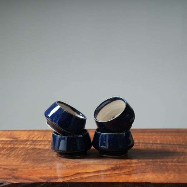 Arakawa Deep Blue Tea Cup Bonsai Container - Bonsaify