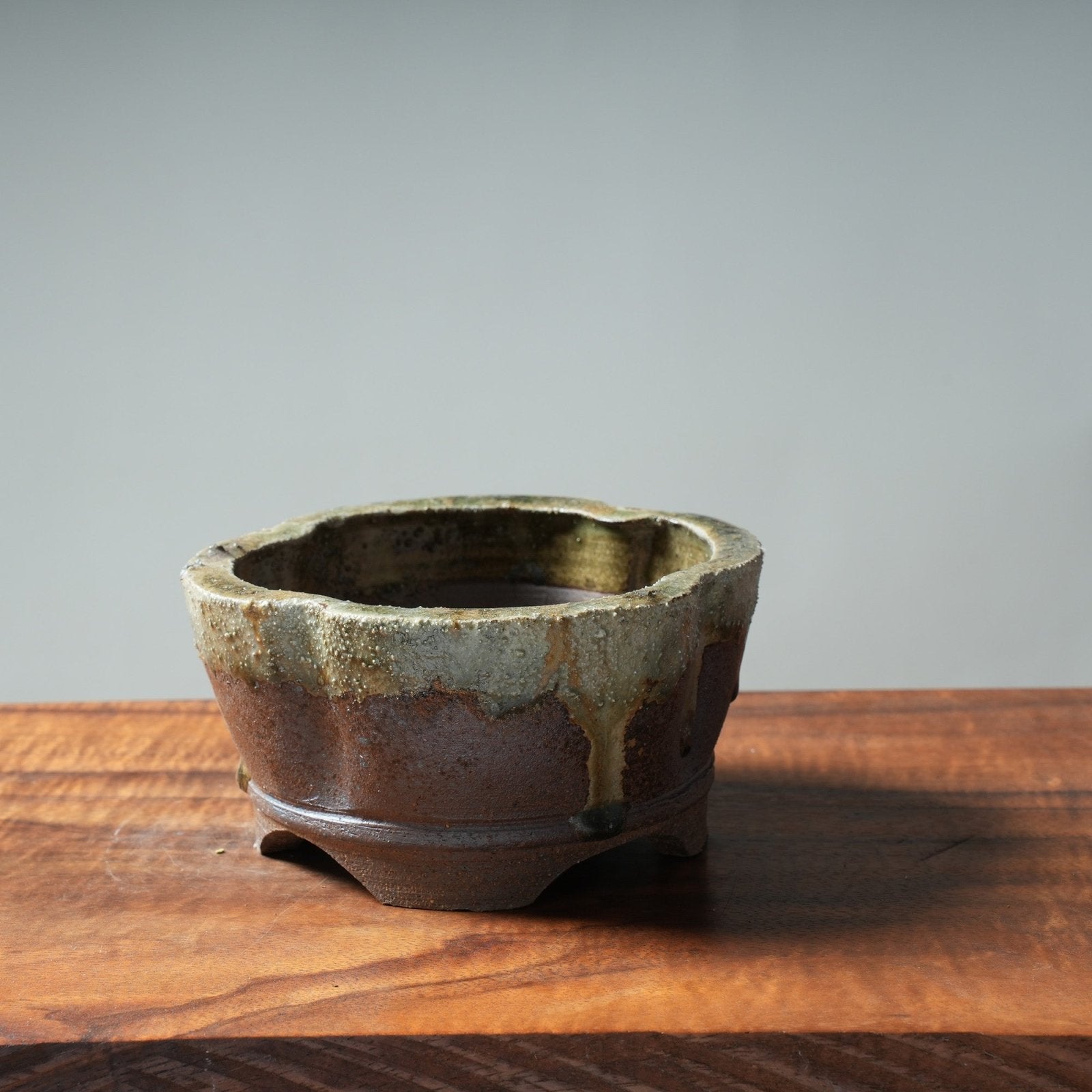 Arakawa Shino-Ash Small Mokko Round - Bonsaify