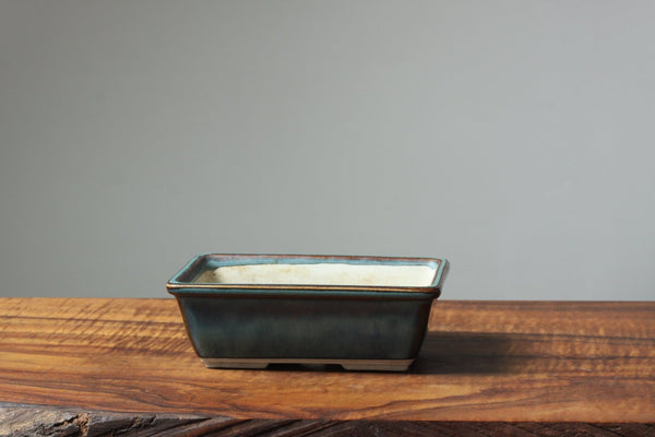 Banko-yaki Vintage Green-Blue Bonsai Pot - Bonsaify