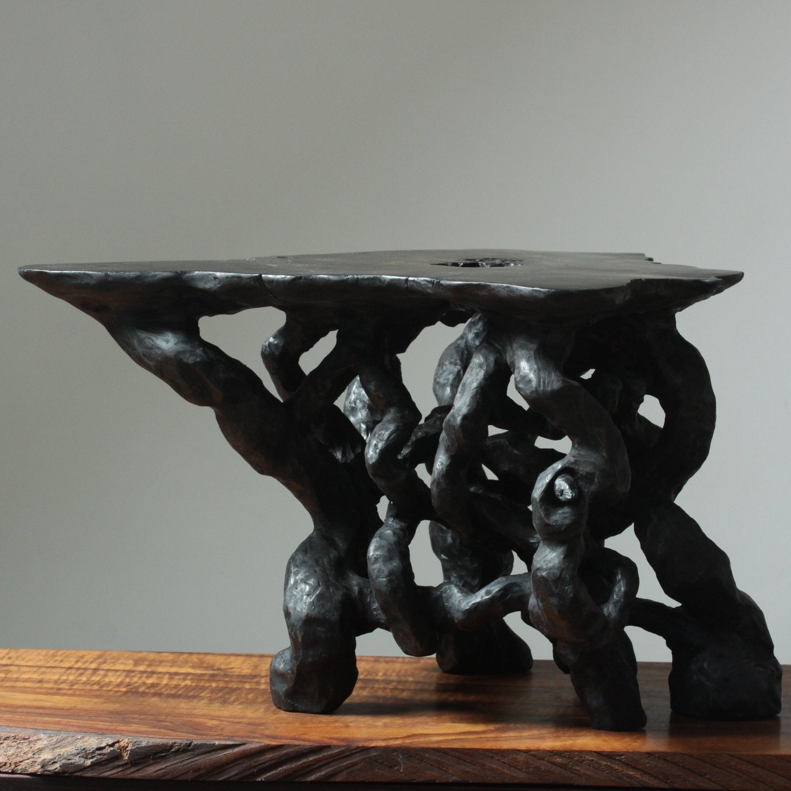 Eric Schrader Hand-Carved Root-Motif Stand - Bonsaify