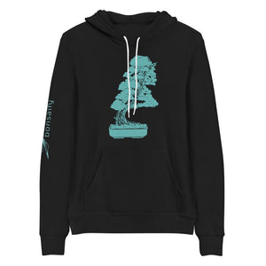 Juniper Bonsai Print Fleece Hoodie - Bonsaify