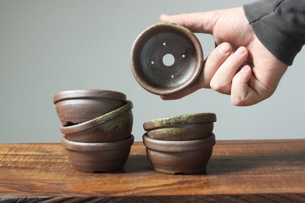 Mitunobu Ito Bag-Motif Round Bonsai Pots - Bonsaify