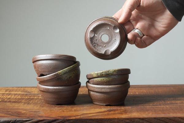 Mitunobu Ito Bag-Motif Round Bonsai Pots - Bonsaify