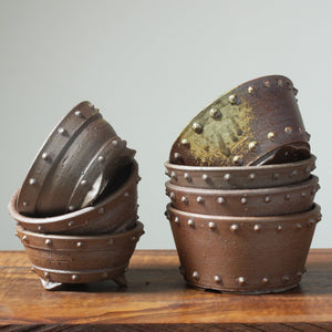Mitunobu Ito "Riveted" Deep Round Bonsai Pot - Bonsaify