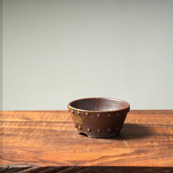 Mitunobu Ito "Riveted" Small Deep Round Bonsai Pot - Bonsaify