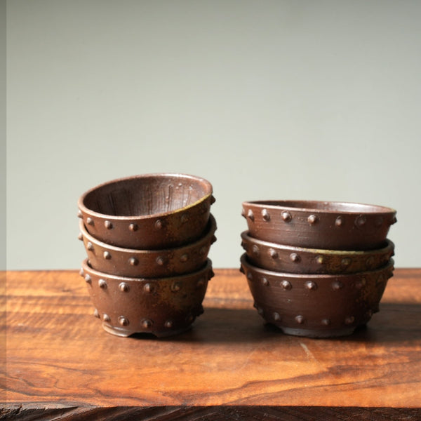 Mitunobu Ito "Riveted" Small Deep Round Bonsai Pot - Bonsaify